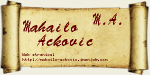 Mahailo Acković vizit kartica